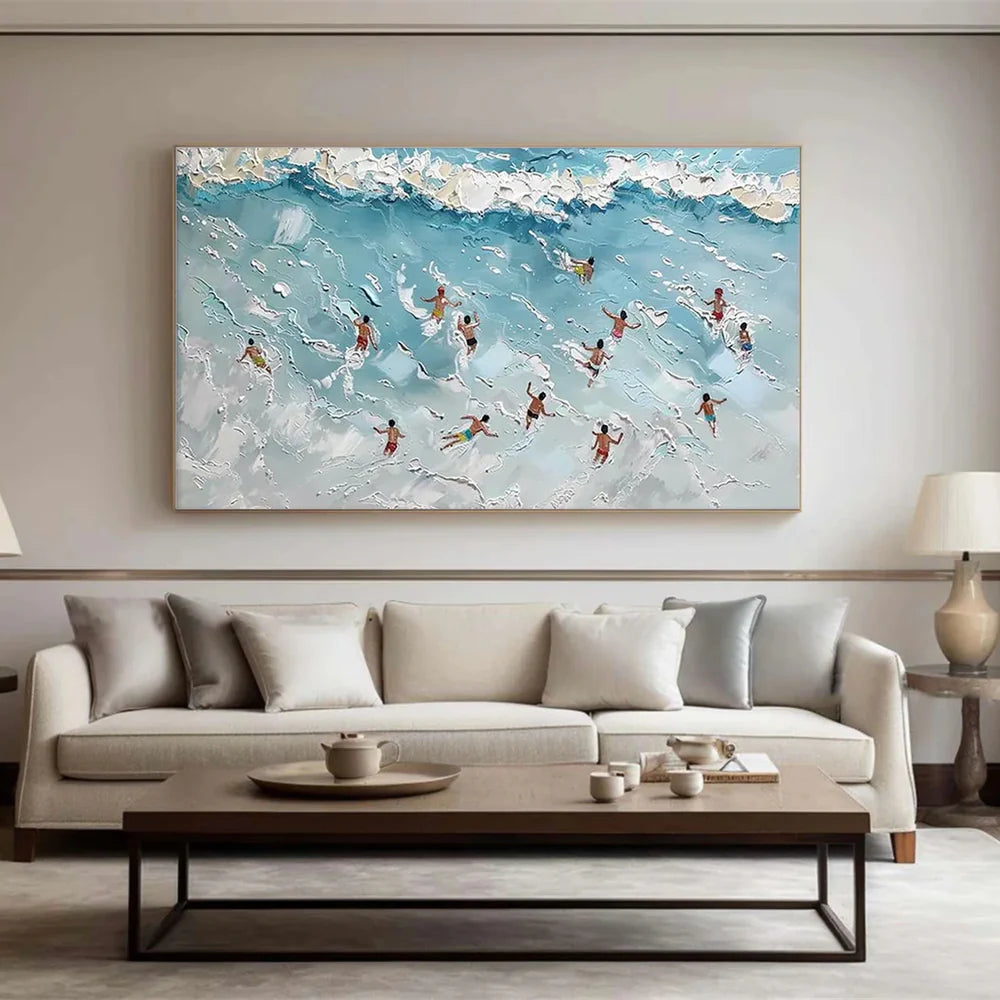 Swimming Sport Textured Canvas Painting #PB015