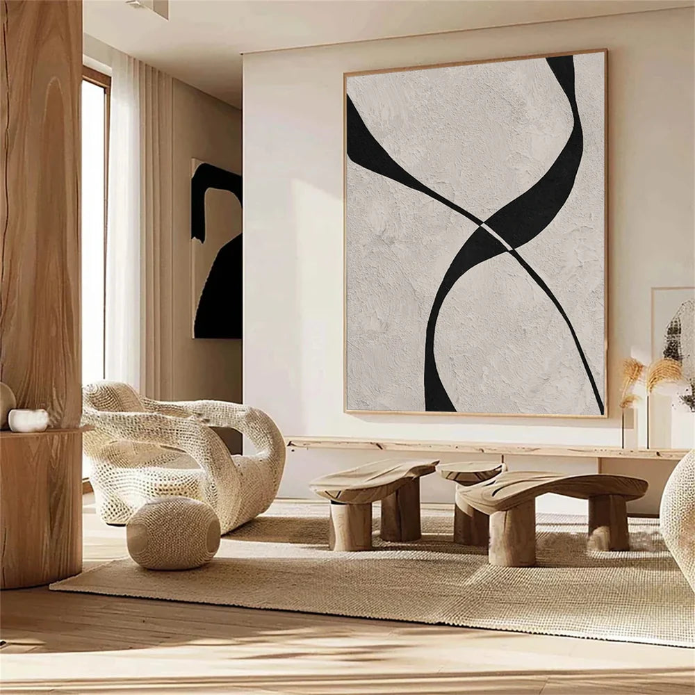 Beige & Black Wabi Sabi Wall Art #VS004