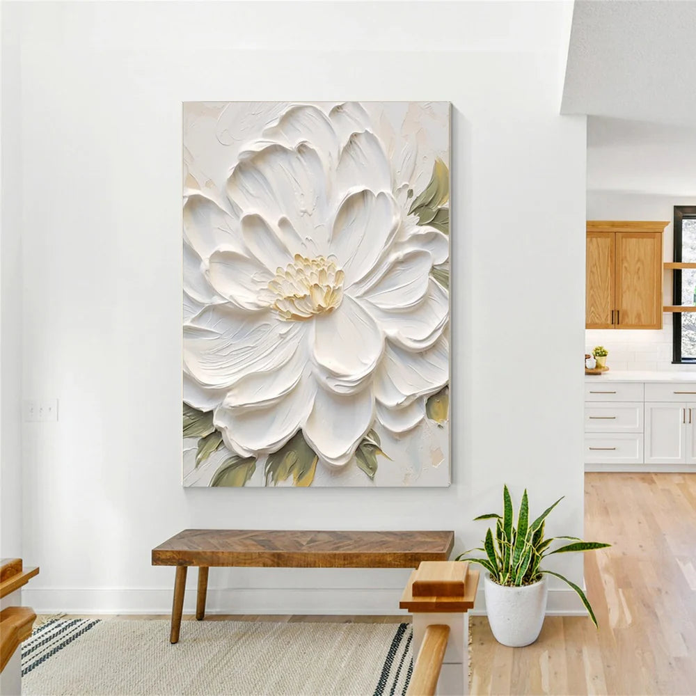 Minimalist Flower And Tree Textured Canvas Art #MF025