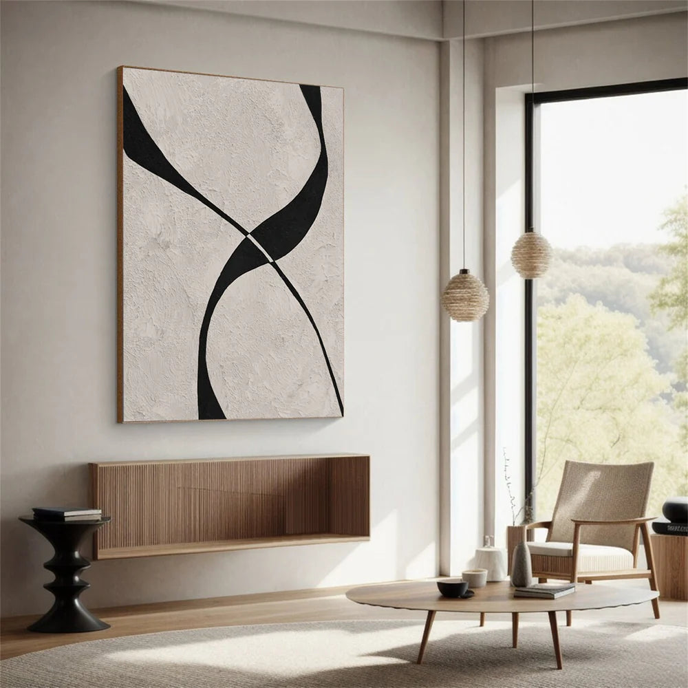 Beige & Black Wabi Sabi Wall Art #VS004