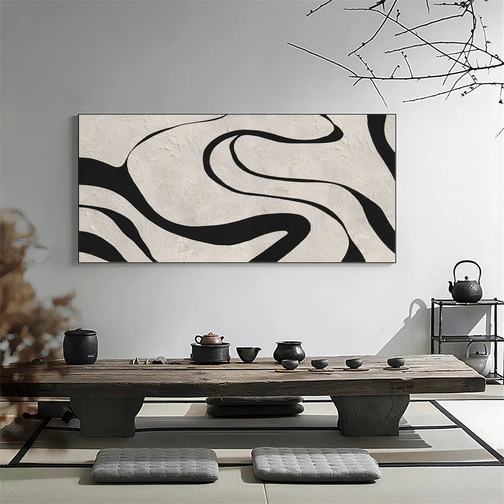 Beige & Black Wabi Sabi Wall Art #VS003