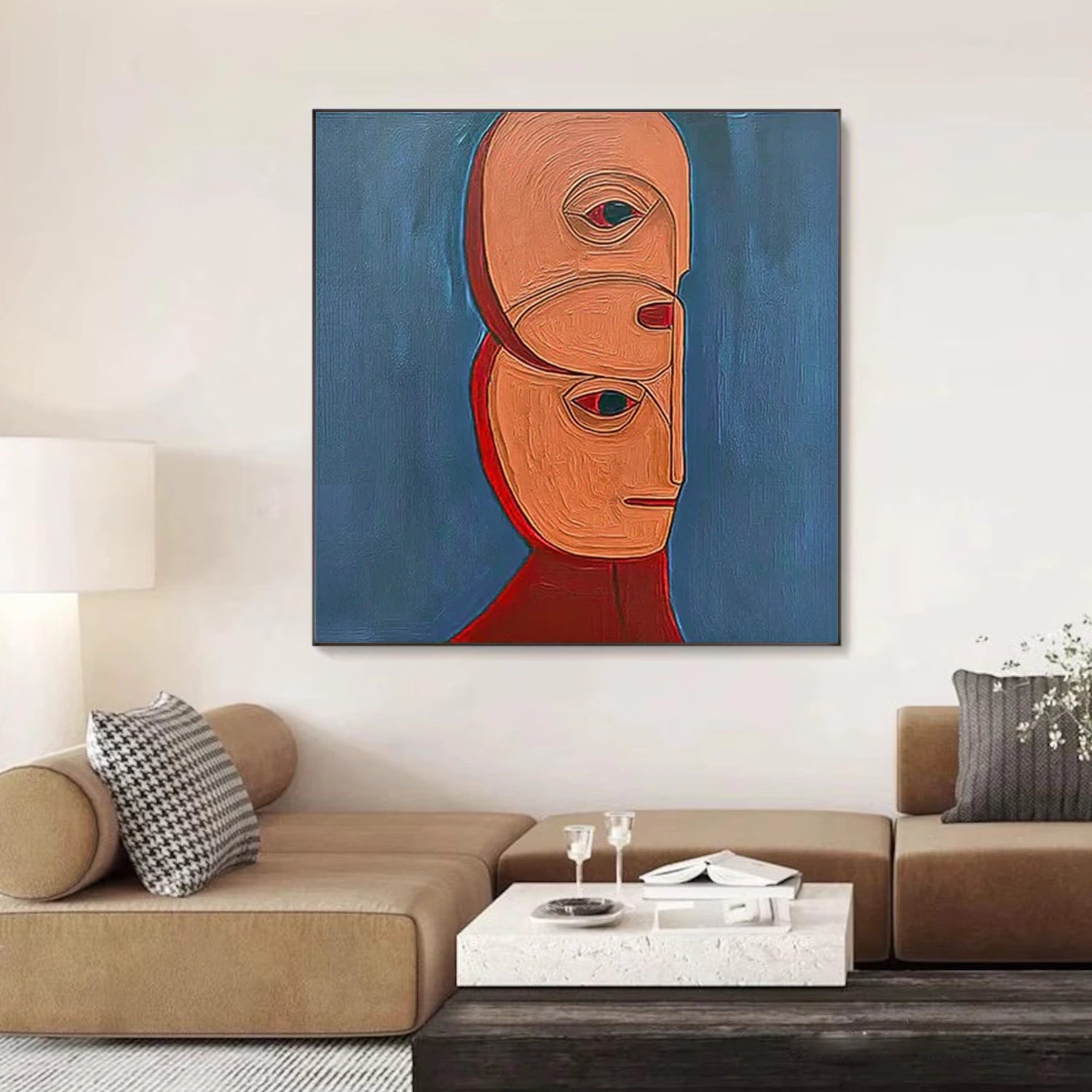 Abstract Portrait Textured Wall Art # LA055