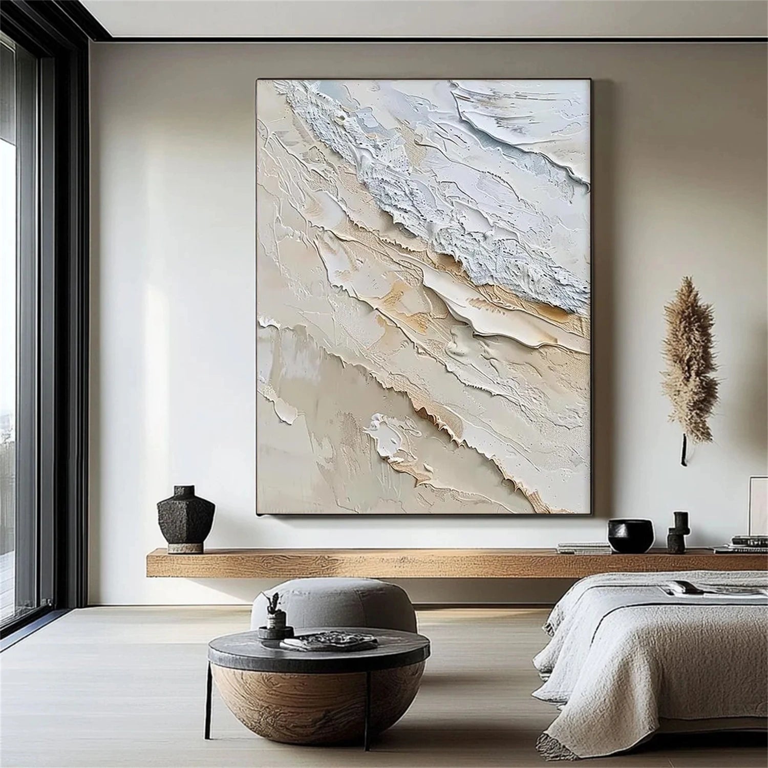 Abstract Ocean And Sky Textured Canvas Art #OC120