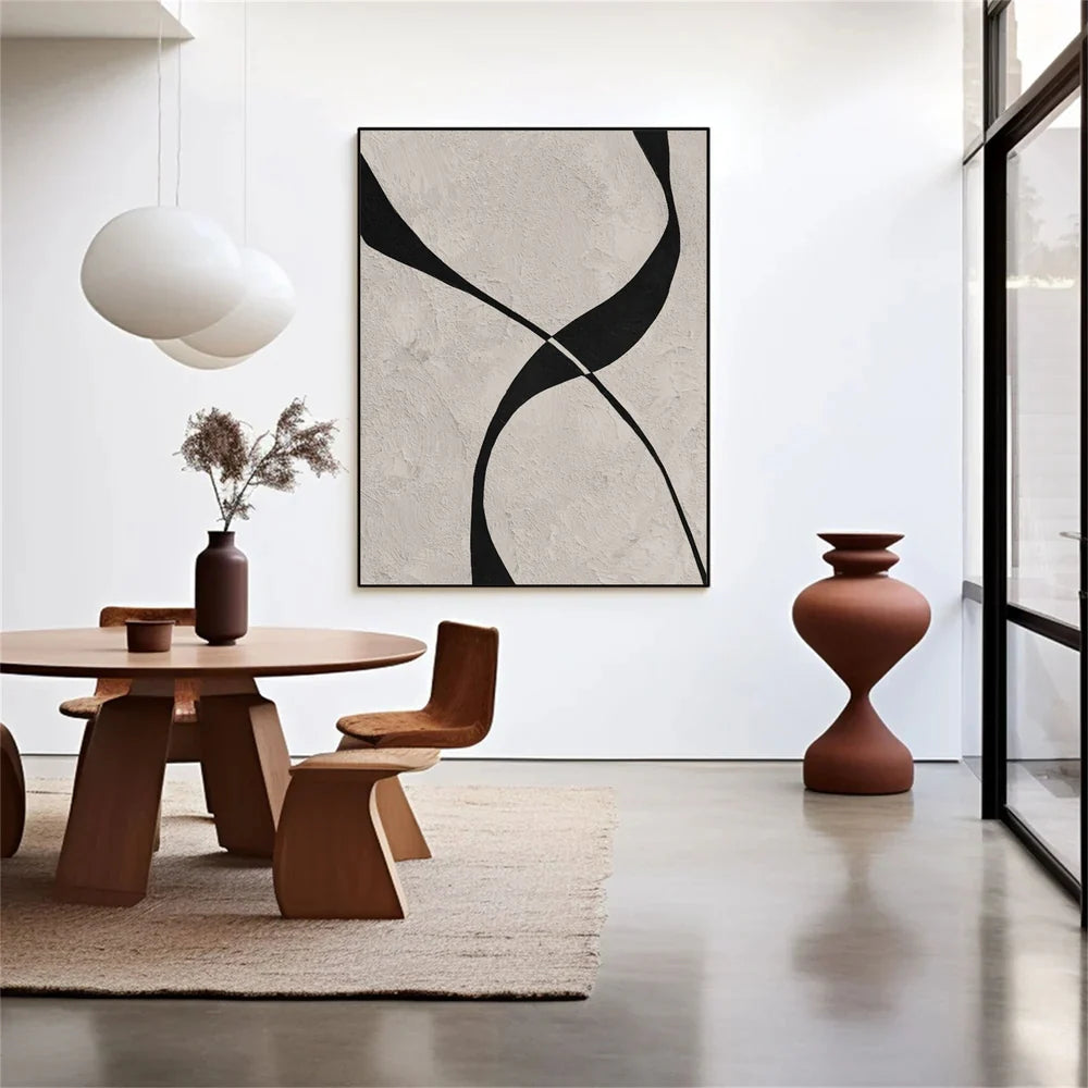 Beige & Black Wabi Sabi Wall Art #VS004