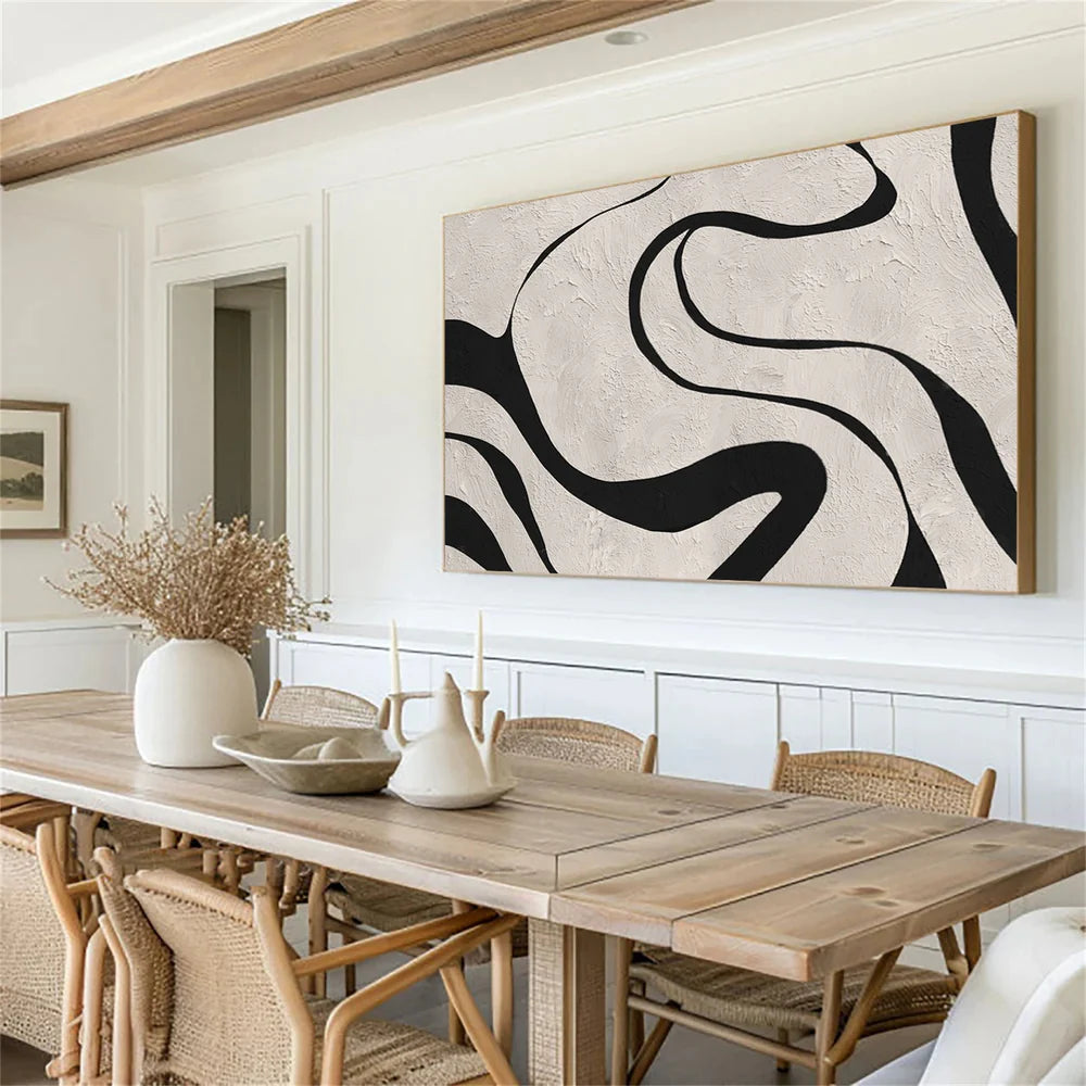 Beige & Black Wabi Sabi Wall Art #VS003