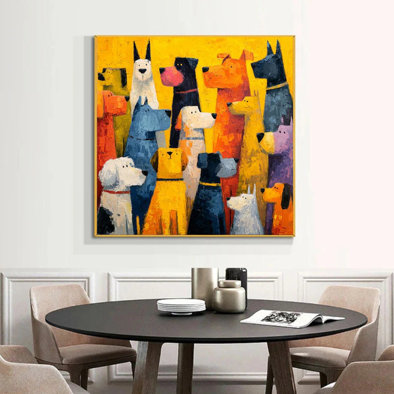 Abstract Animal Dog Canvas Art #DW099