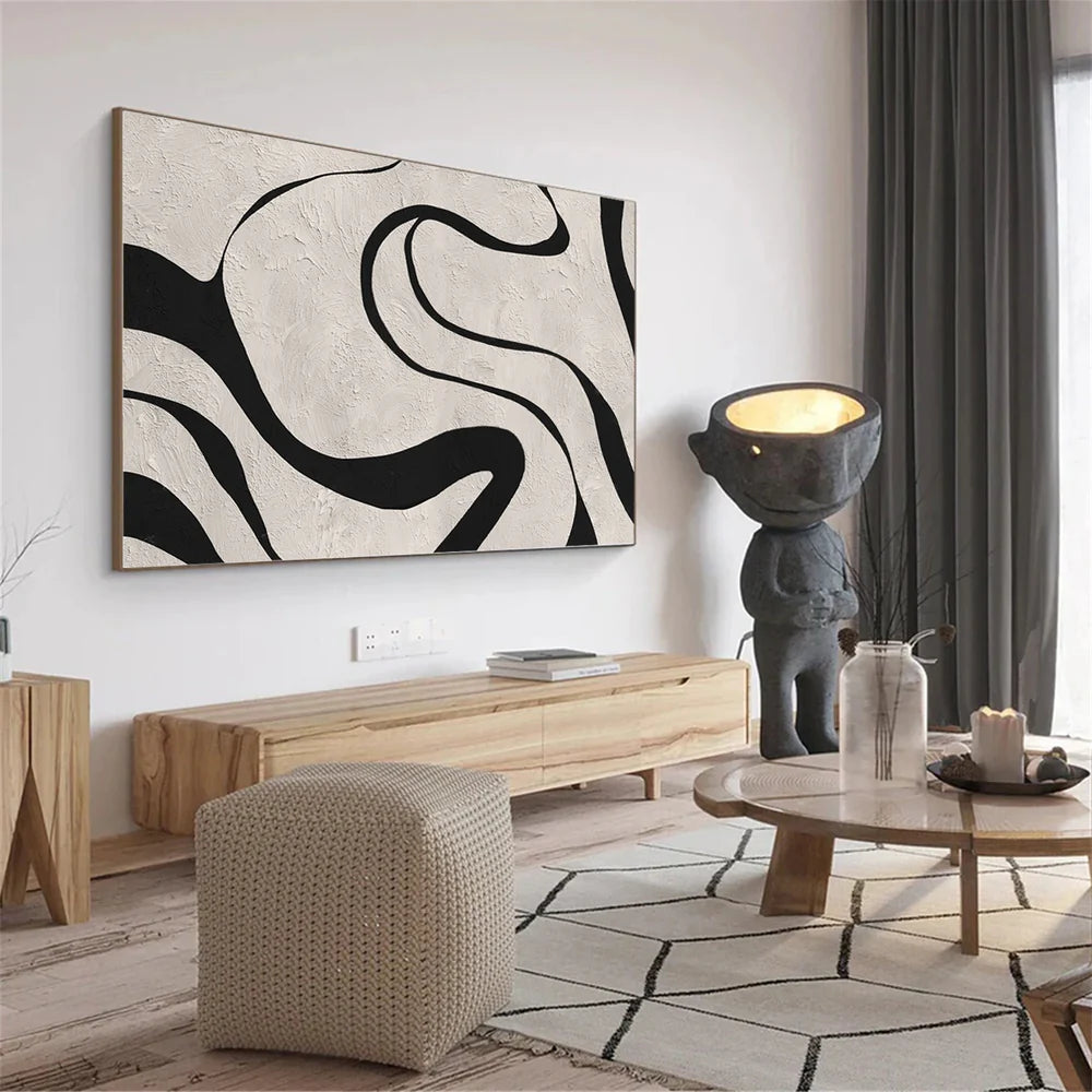 Beige & Black Wabi Sabi Wall Art #VS003