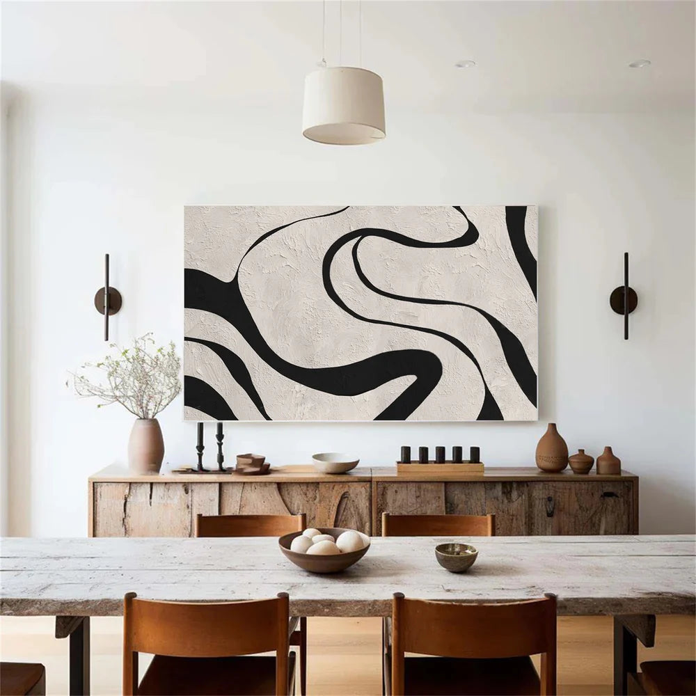 Beige & Black Wabi Sabi Wall Art #VS003