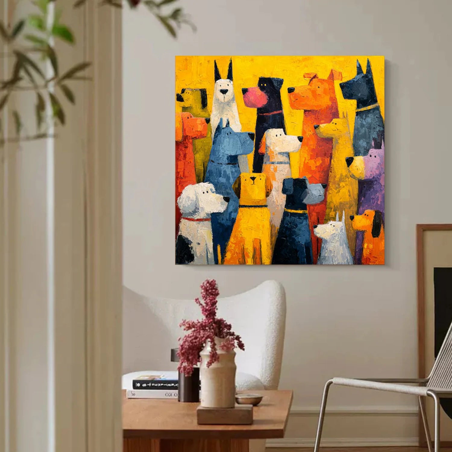 Abstract Animal Dog Canvas Art #DW099