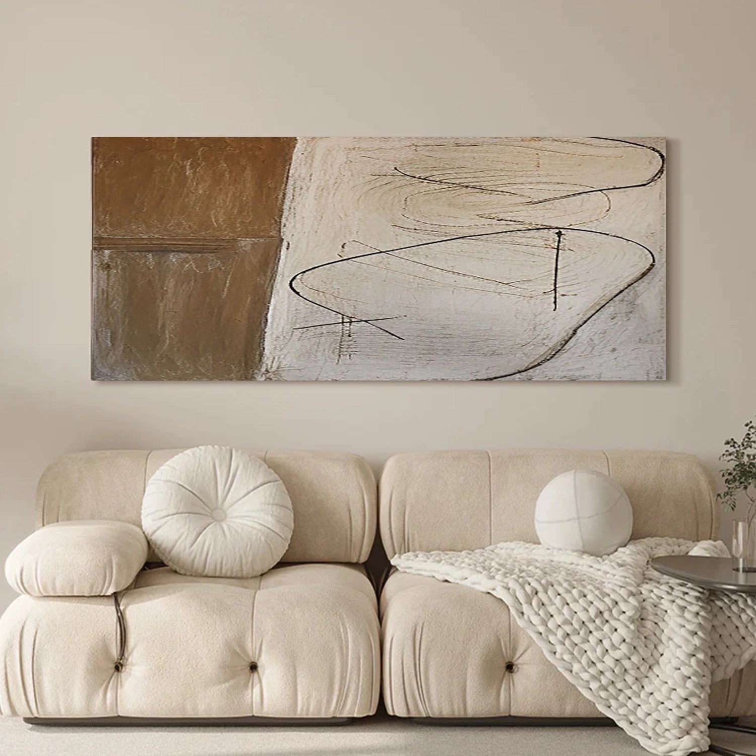 Beige and Brown Wabi Sabi Wall Art #VS129