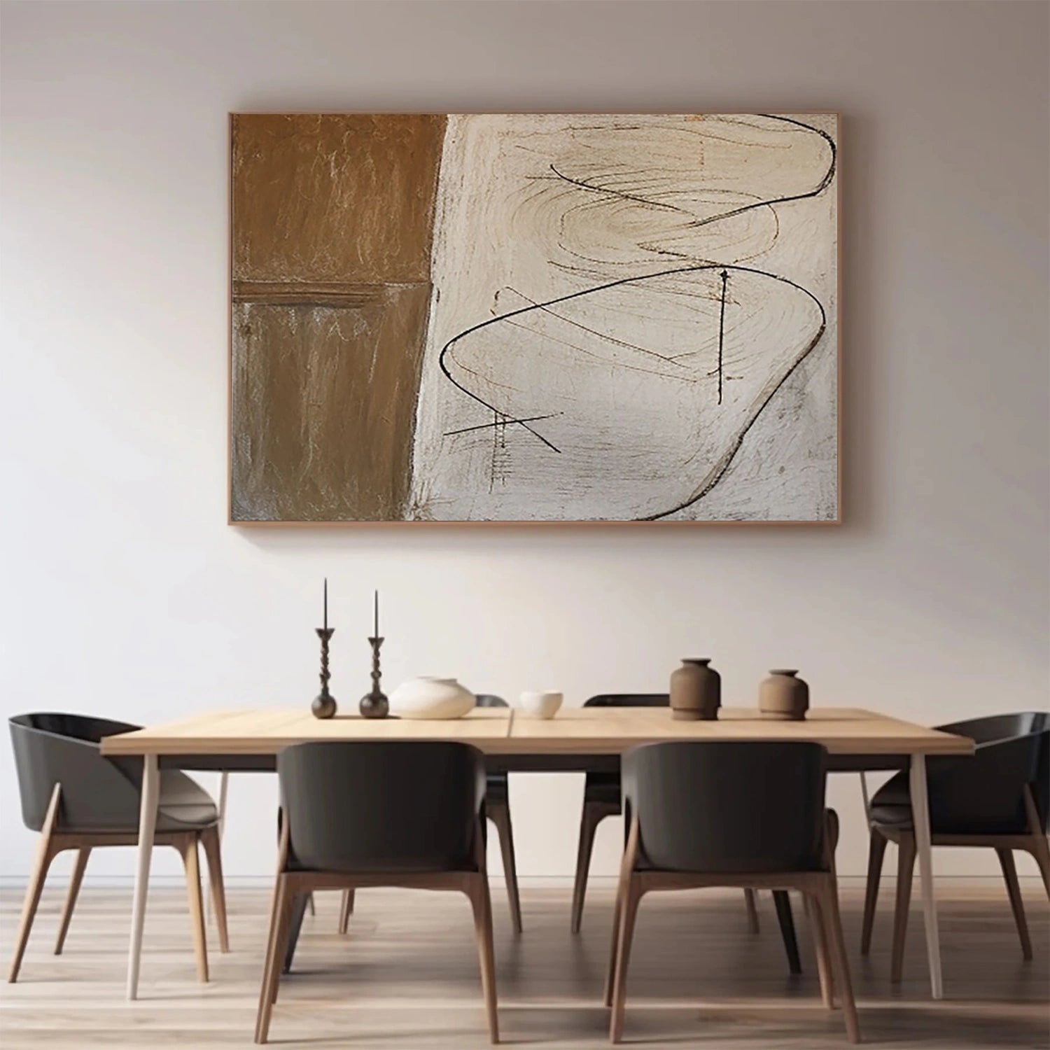 Beige and Brown Wabi Sabi Wall Art #VS129