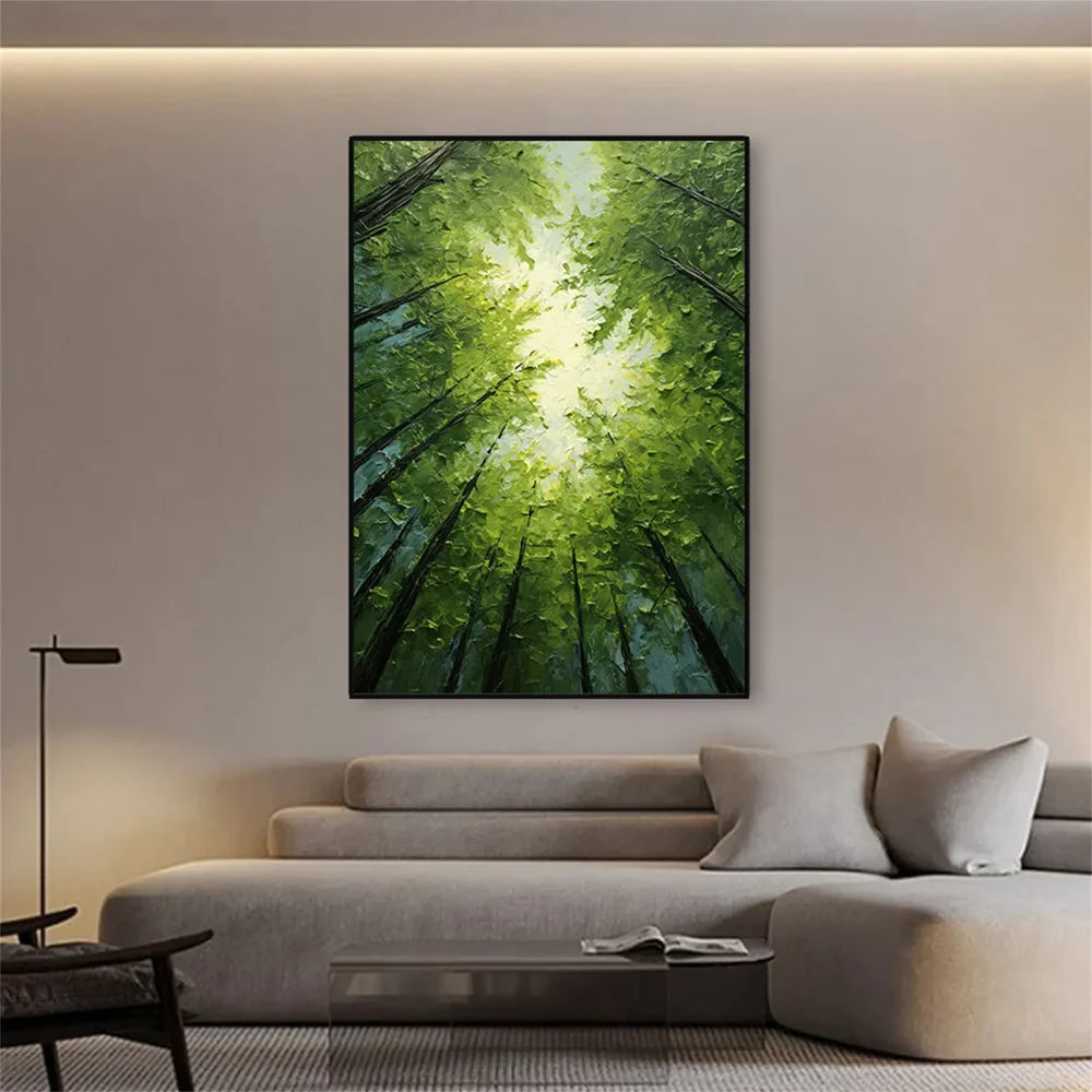 Green Abstract Flower And Tree Canvas Art #MF066