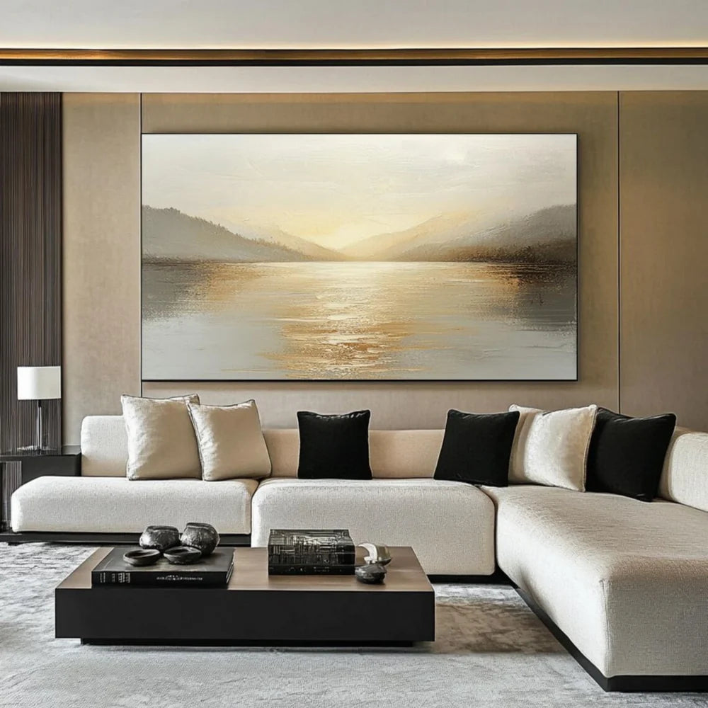 Abstract Ocean And Sky Textured Canvas Art # OC012