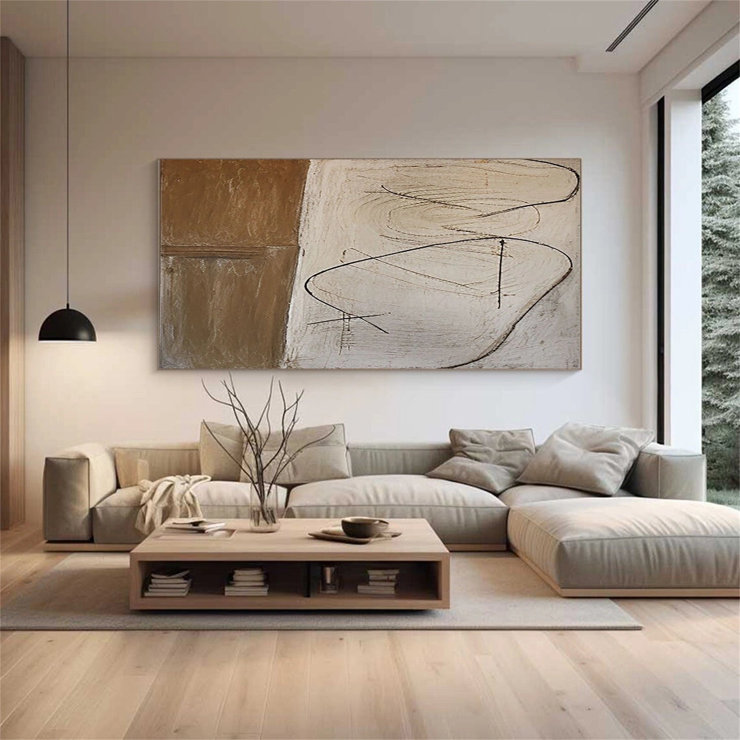 Beige and Brown Wabi Sabi Wall Art #VS129