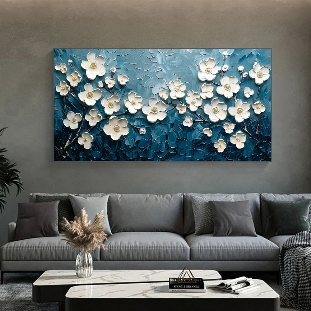 Abstract Flower And Tree Textured Canvas Art #MF028