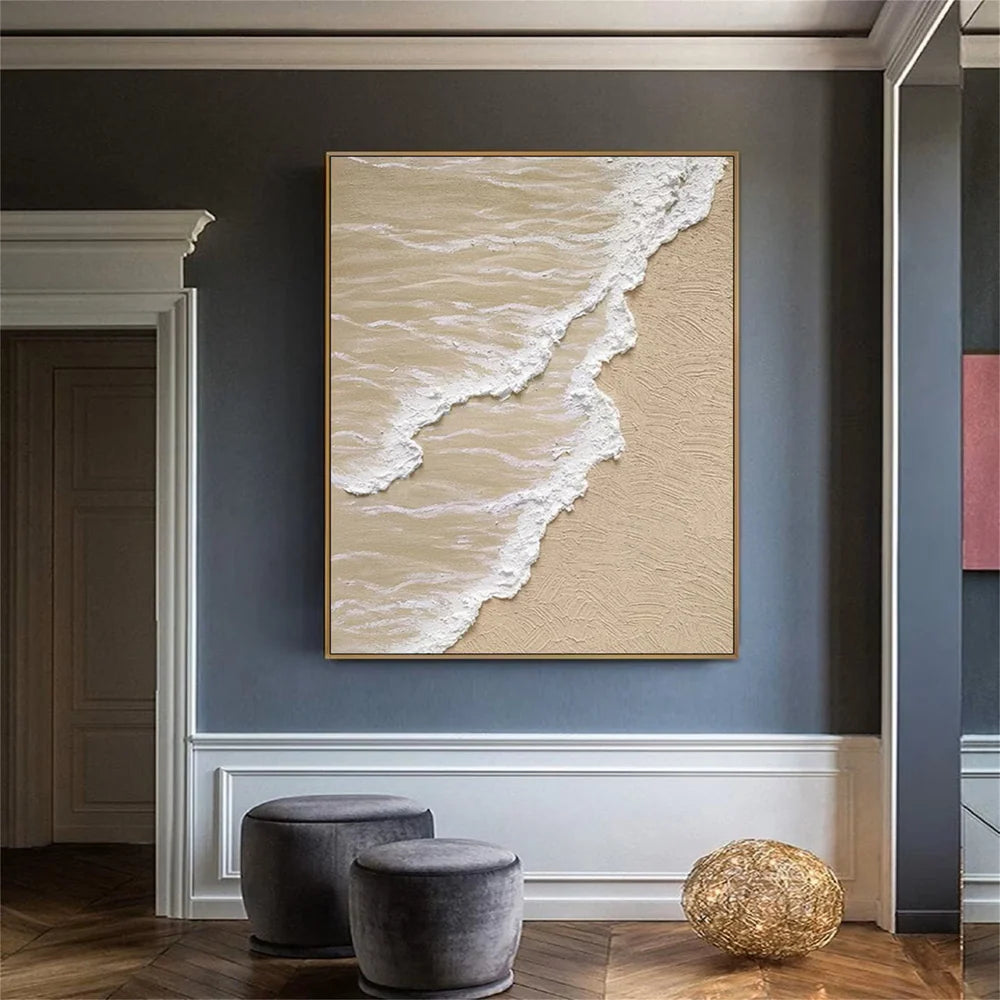 Minimalist Ocean And Sky Textured Canvas Art #OC034