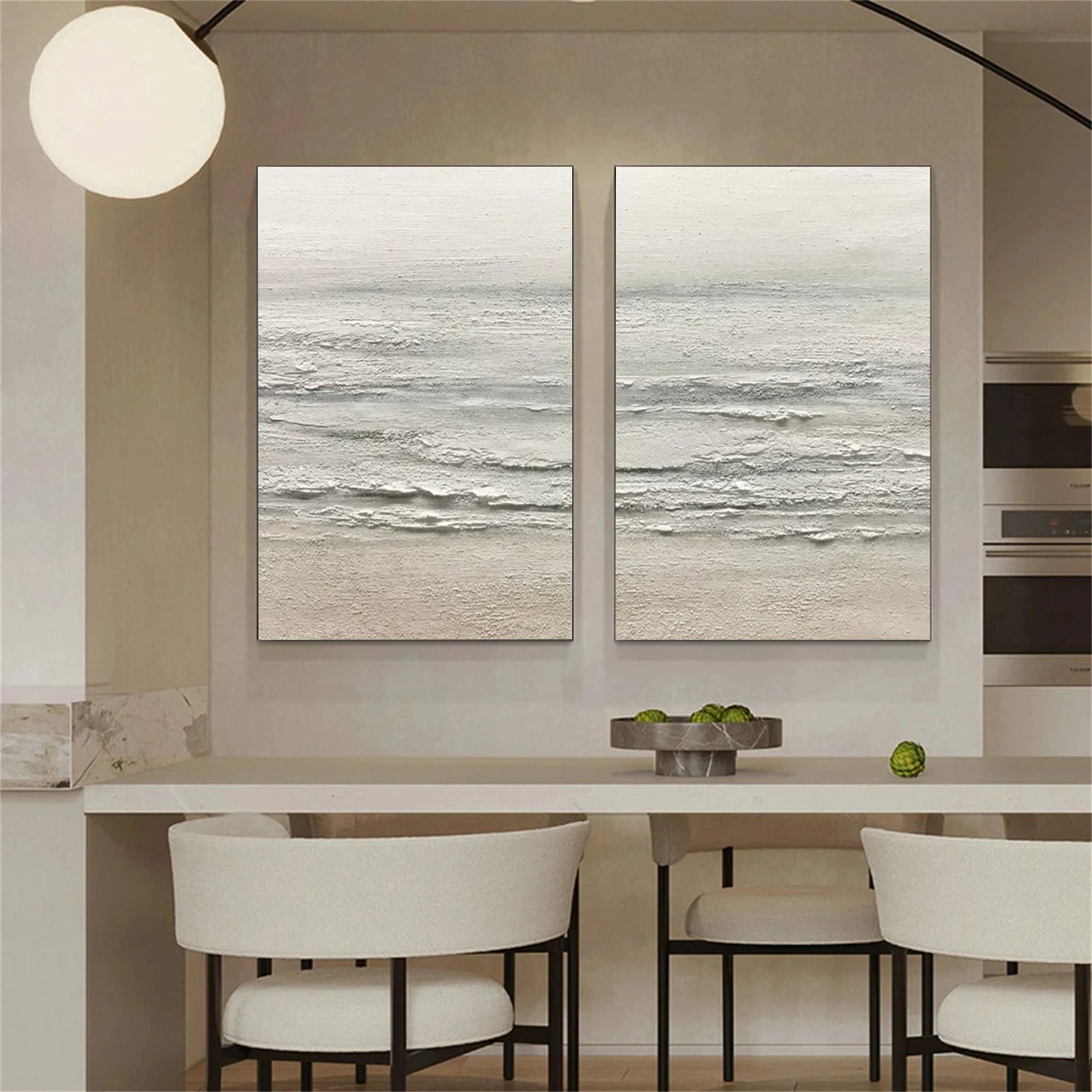Abstract Ocean And Sky Textured Canvas Art Set of 2 #OC110