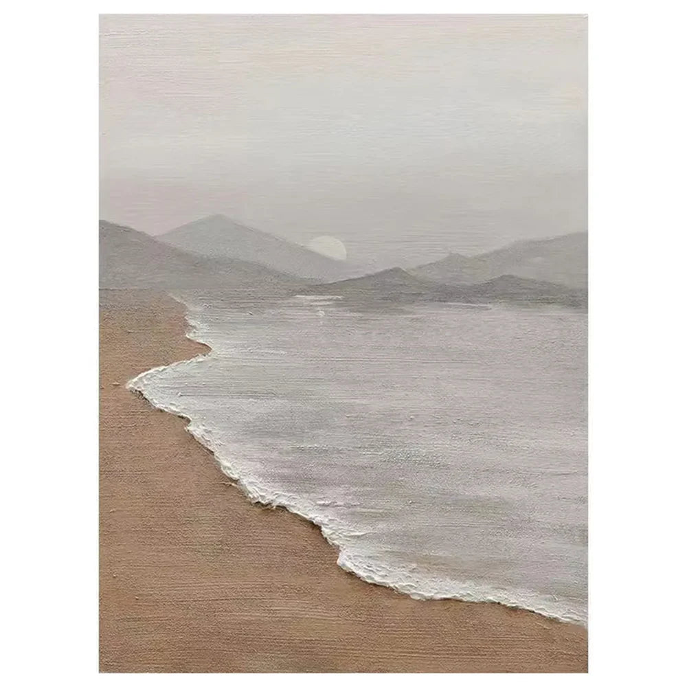 Abstract Ocean And Sky Textured Canvas Art #OC039
