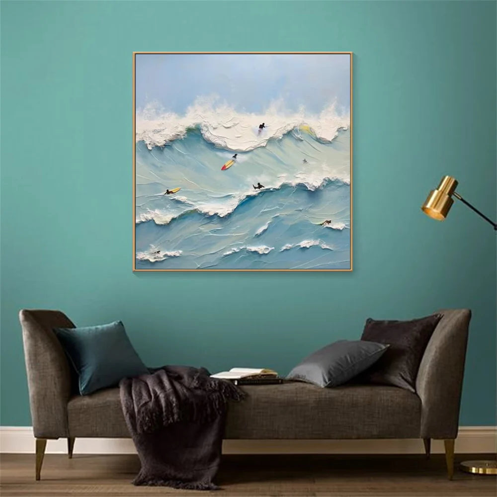 Surfing Sport Textured Canvas Painting #PB030
