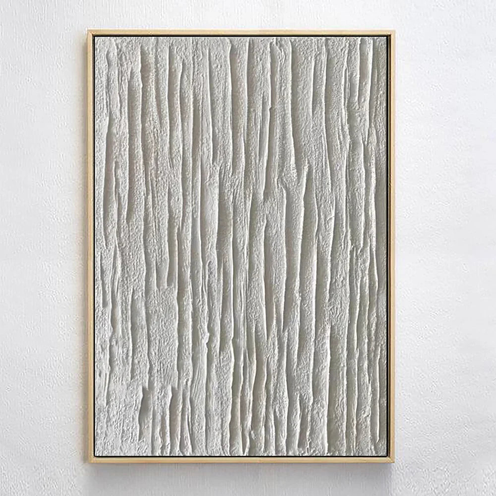White Minimalist Textured Wall Art #WM027