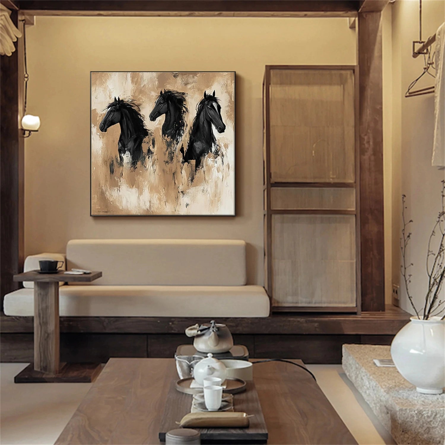 Abstract Animal Horse Canvas Art #DW096