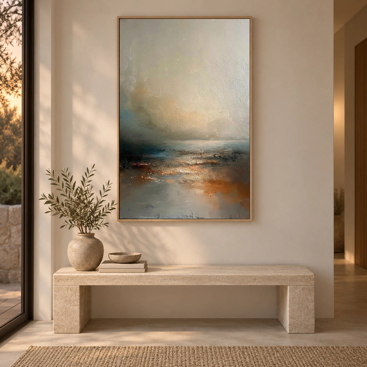 Abstract Ocean And Sky Canvas Art #OC236