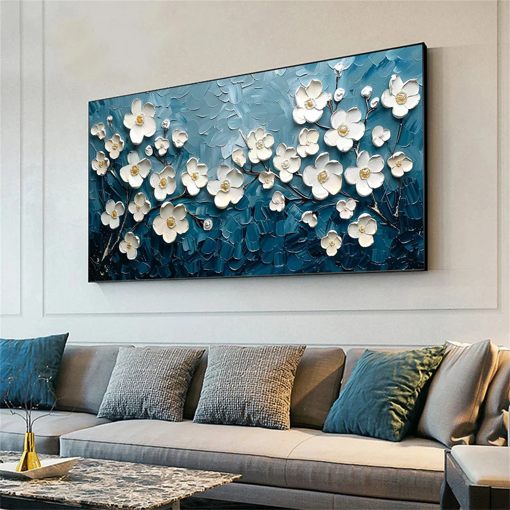 Abstract Flower And Tree Textured Canvas Art #MF028