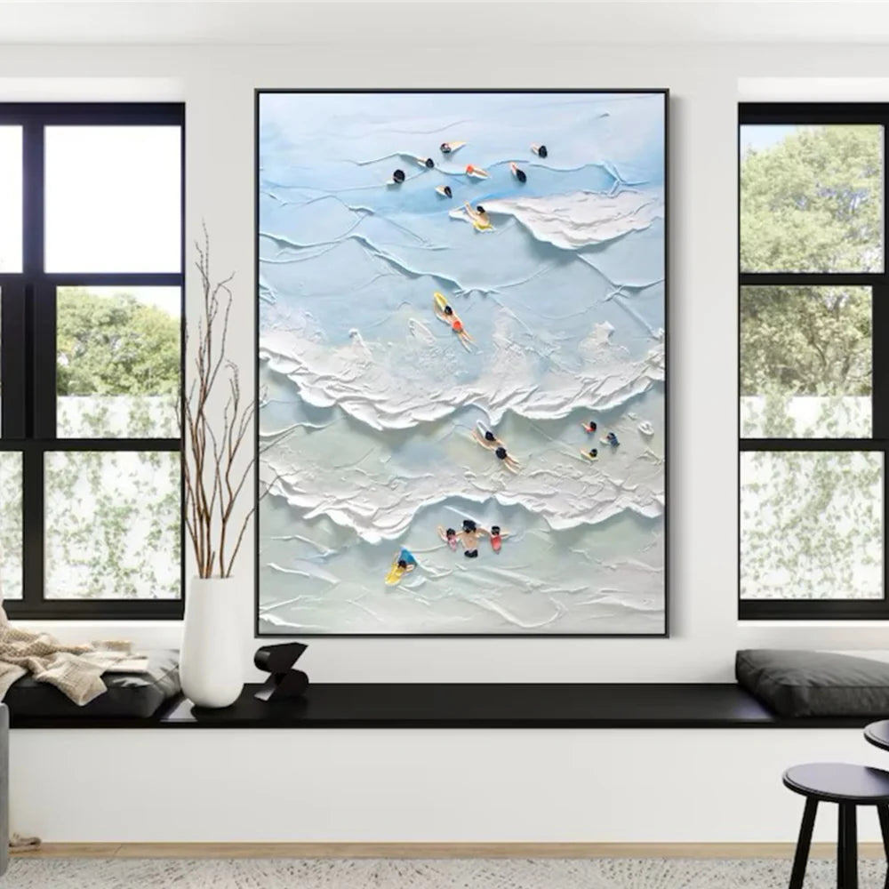Swimming Sport Textured Canvas Painting #PB014