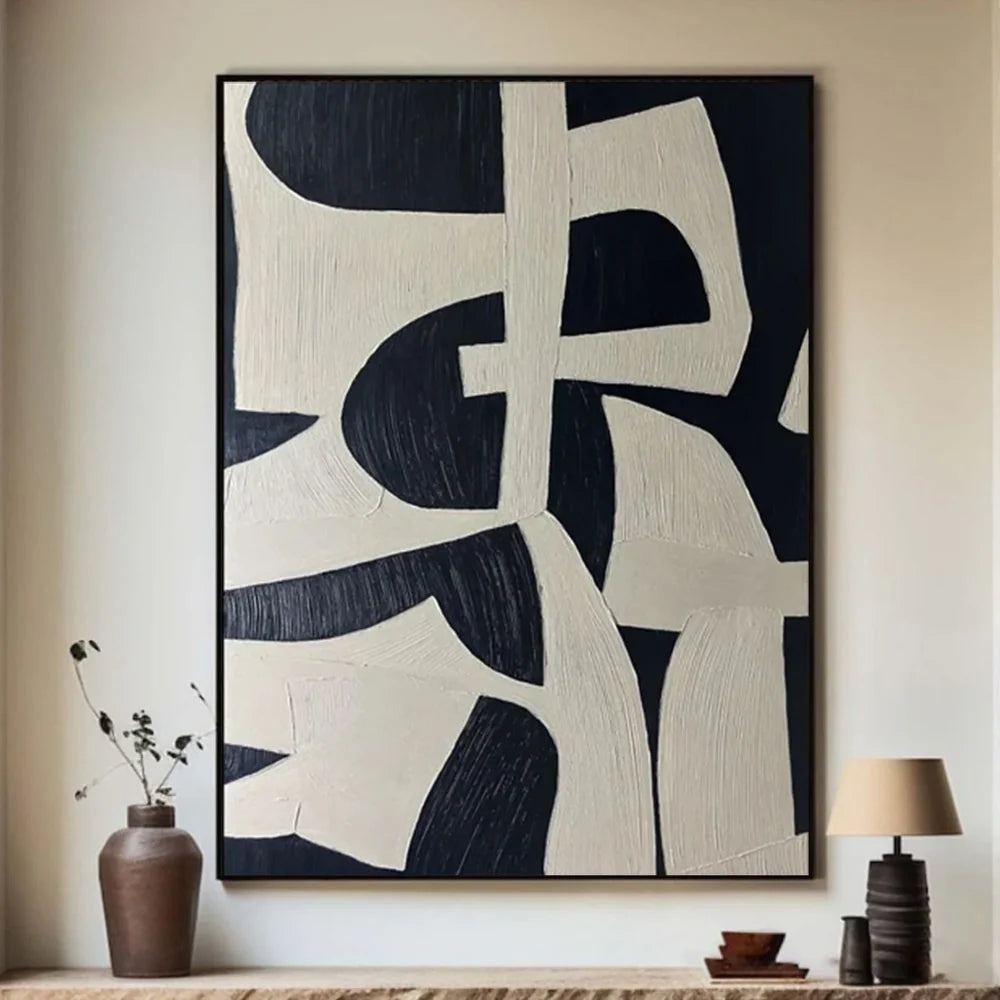 Black and White Minimalist Canvas Art #WZ055