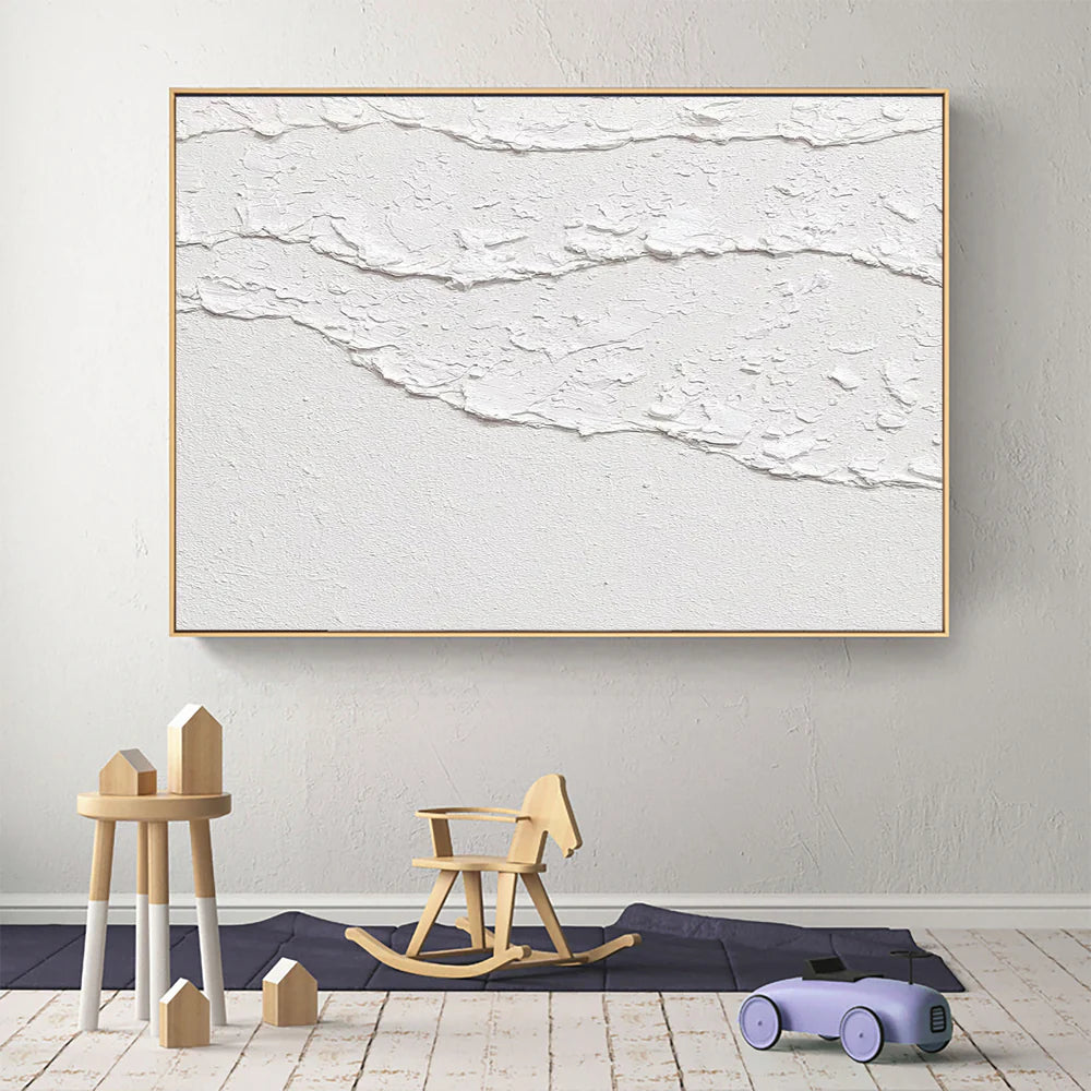White Minimalist Textured Wall Art #WM003