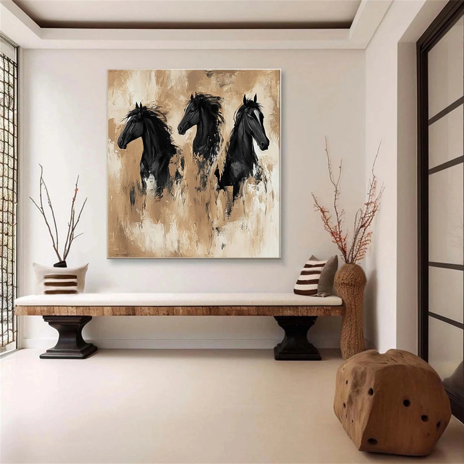 Abstract Animal Horse Canvas Art #DW096