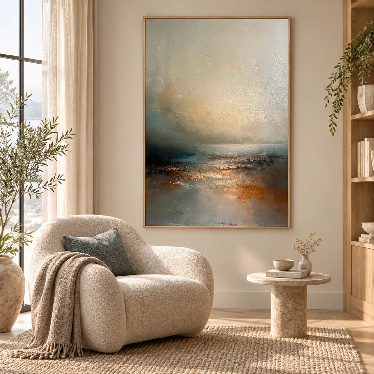 Abstract Ocean And Sky Canvas Art #OC236