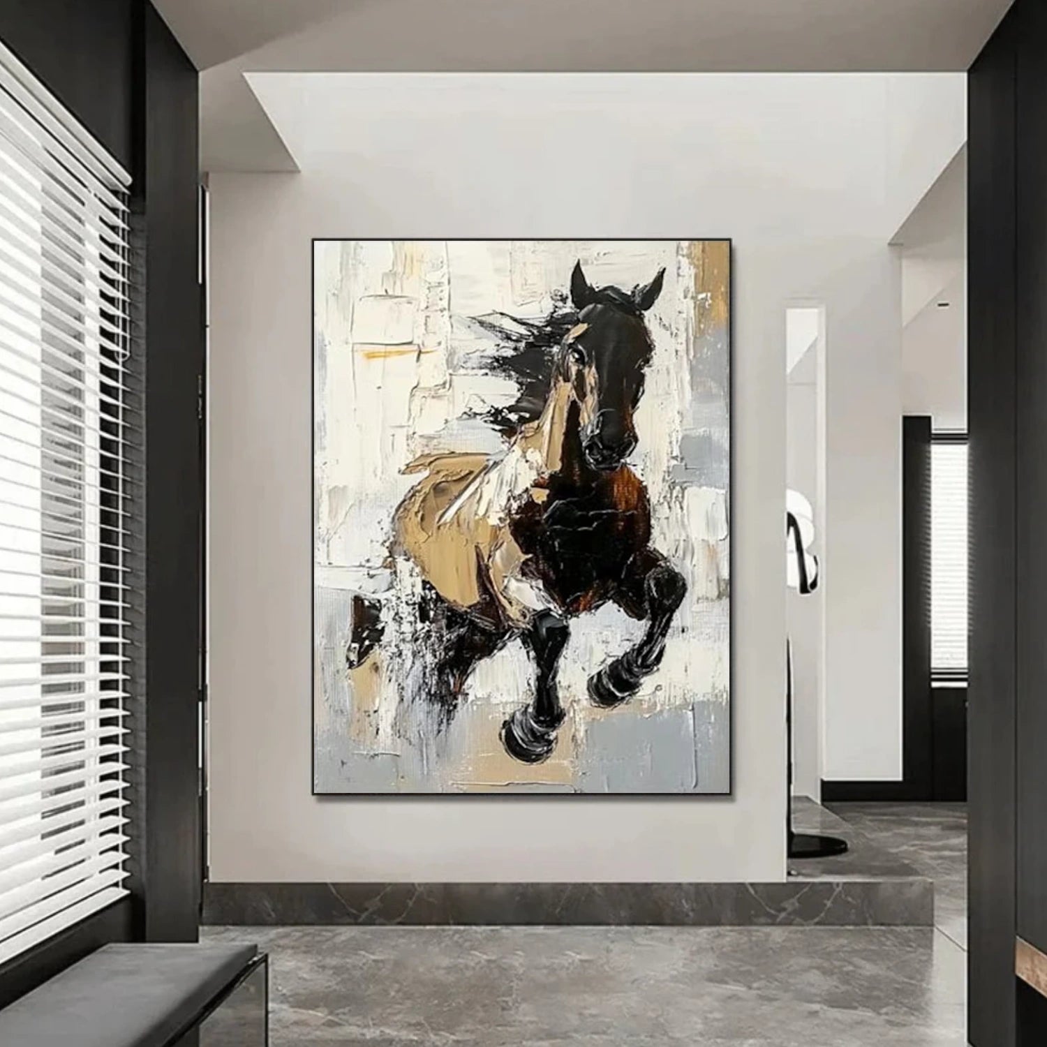 Abstract Animal Horse Canvas Art #DW101