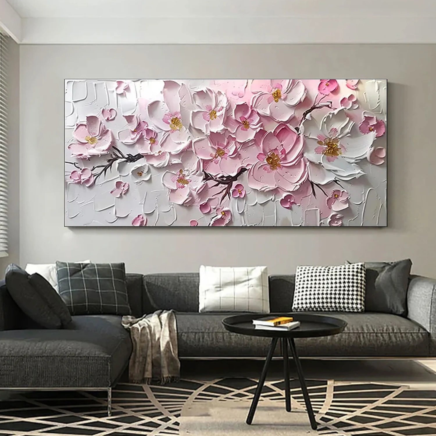Abstract Flower And Tree Textured Canvas Art  #MF143