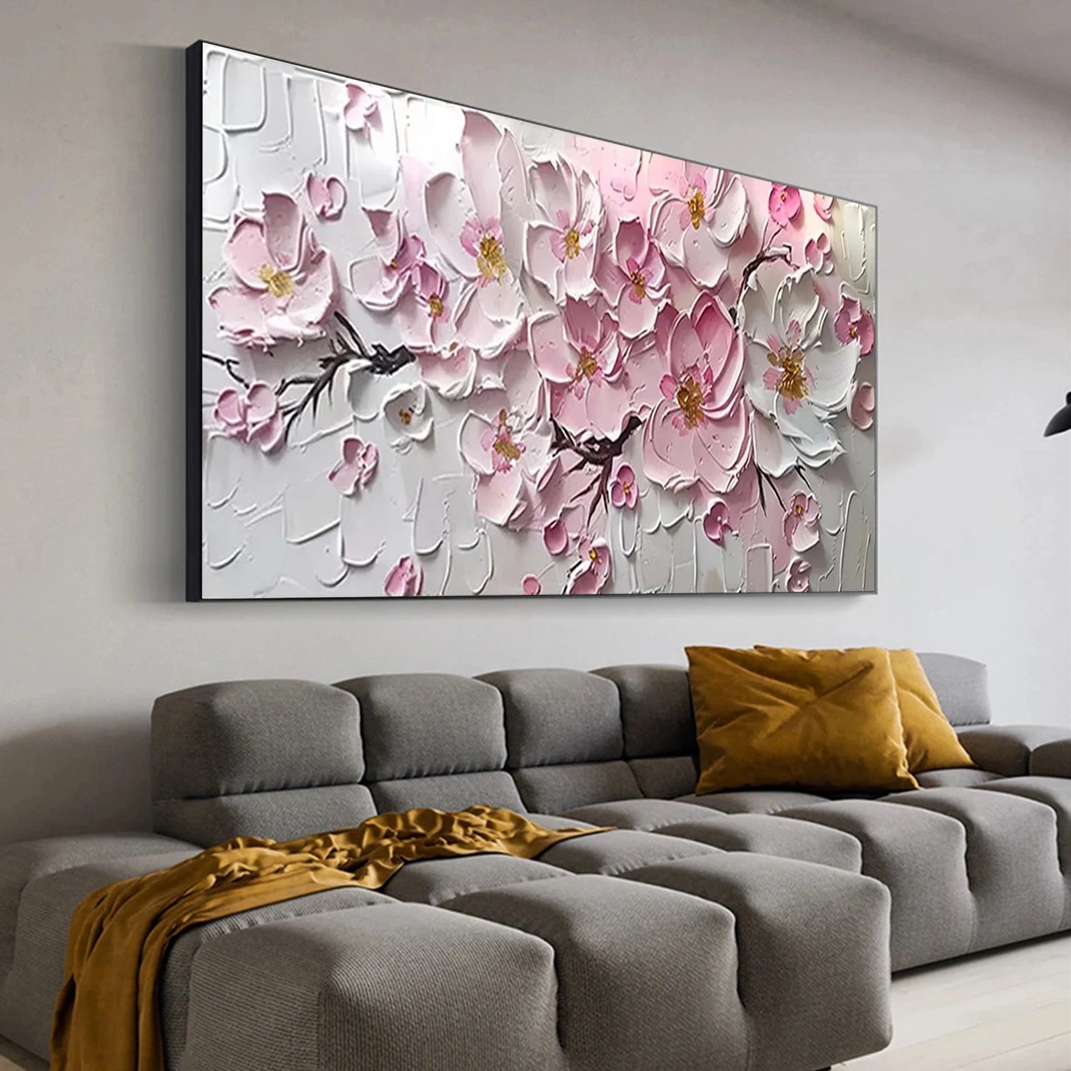 Abstract Flower And Tree Textured Canvas Art  #MF143
