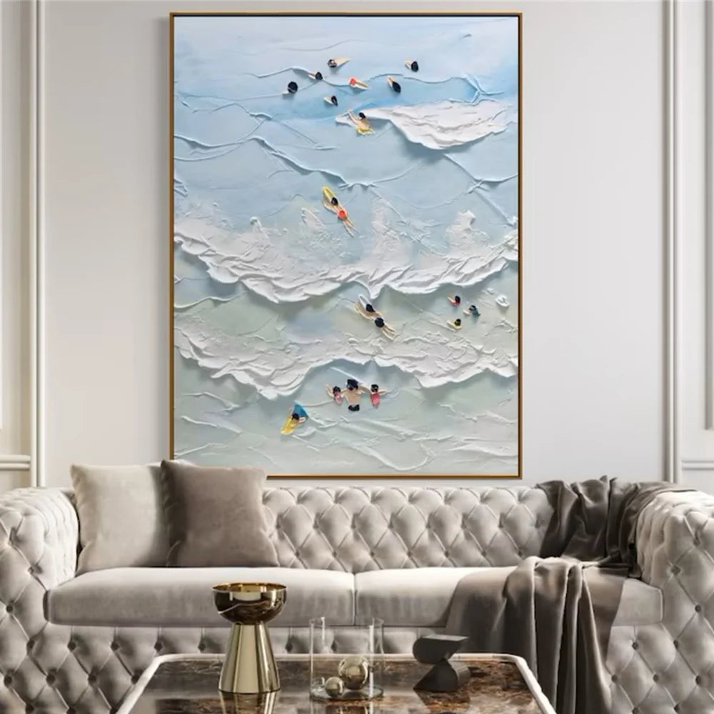 Swimming Sport Textured Canvas Painting #PB014