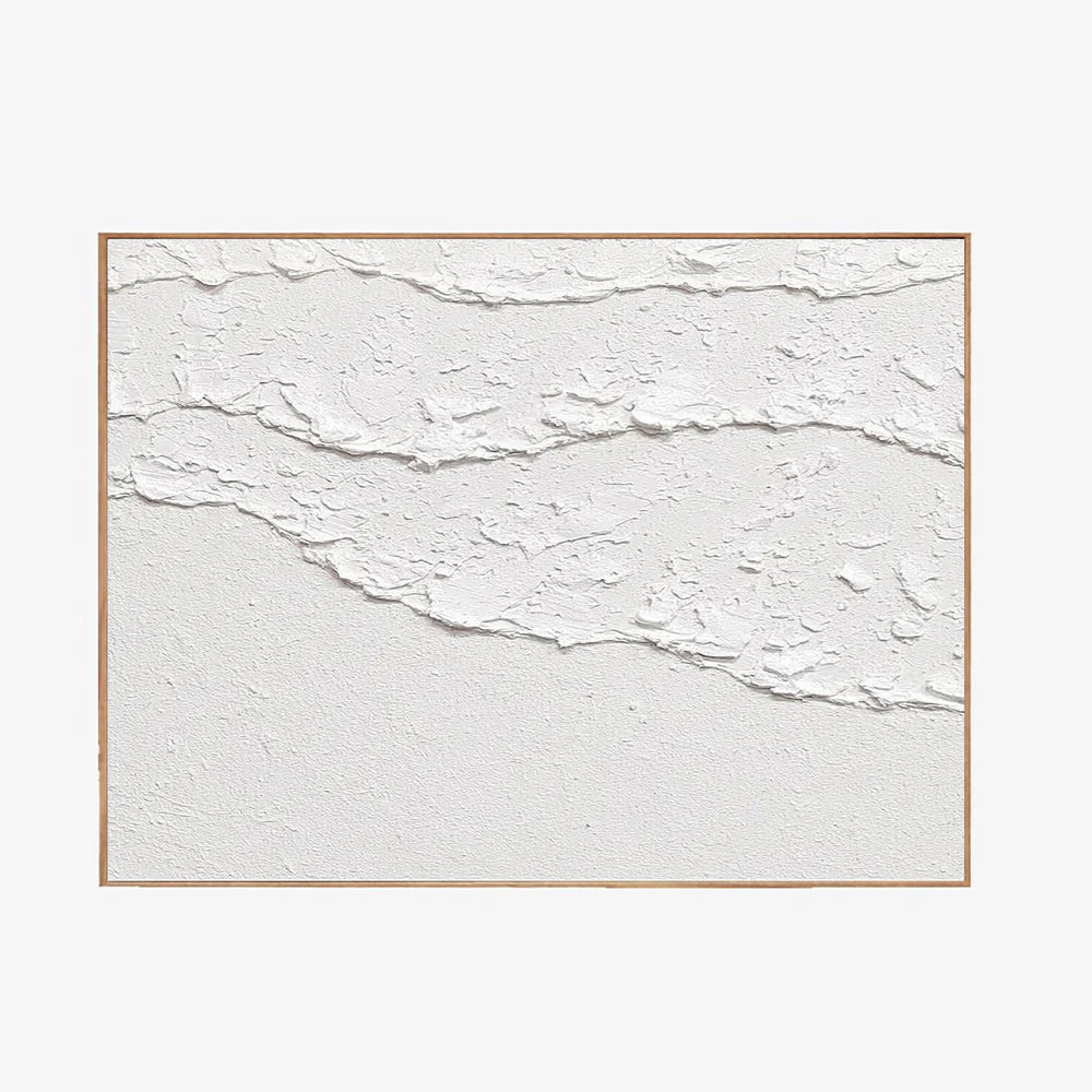White Minimalist Textured Wall Art #WM003
