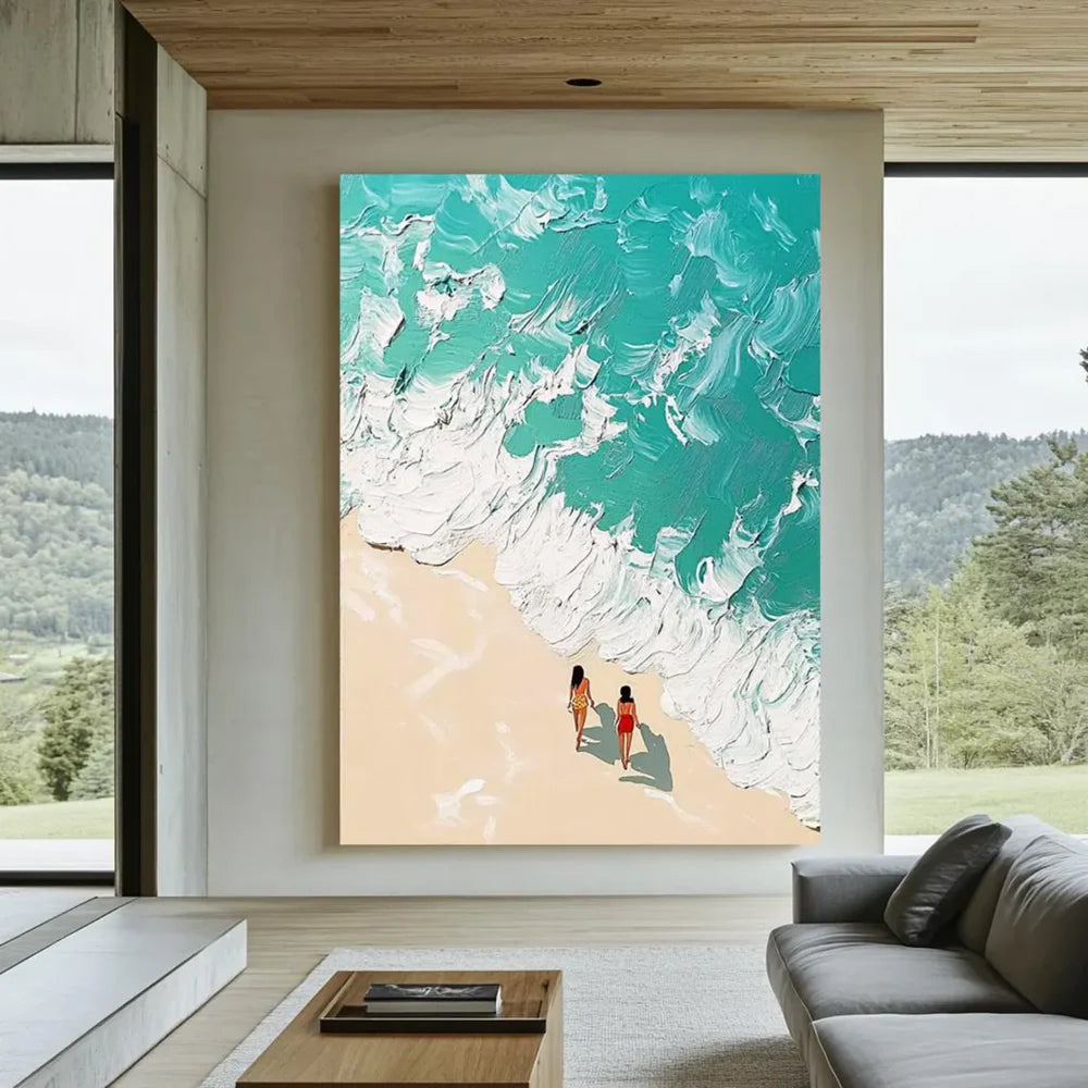 Swimming Sport Textured Canvas Painting #PB023